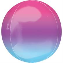 Purple and Blue Ombre 15" Sphere | Orbz Shaped Foil | Helium Balloon