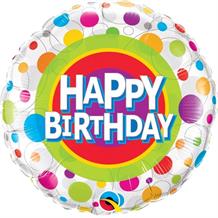 Colourful Dots Happy Birthday to You 18" Foil | Helium Balloon