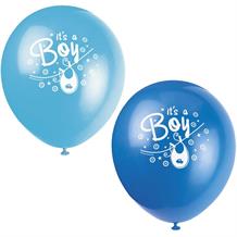 Blue Clothesline Baby Shower Party Latex Balloons