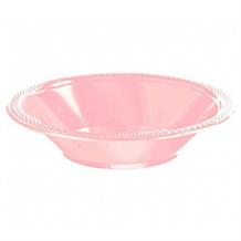 Baby Pink Plastic 18cm Party | Dessert Bowls