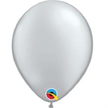 Silver 5" Qualatex Helium Quality Decorator Latex Party Balloons