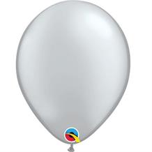 Silver 11" Qualatex Helium Quality Decorator Latex Party Balloons