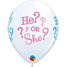 He or She | Gender Reveal Latex Balloons