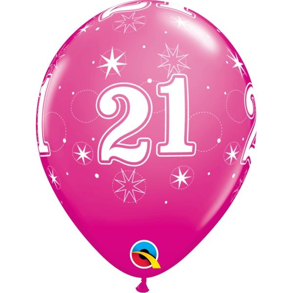 Pink Sparkle 21st Birthday 11&#34; Qualatex Latex Party Balloons