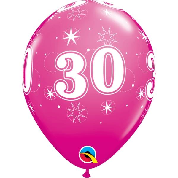 Pink Sparkle 30th Birthday 11&#34; Qualatex Latex Party Balloons