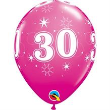 Pink Sparkle 30th Birthday 11" Qualatex Latex Party Balloons