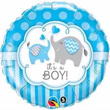 It’s a Boy Blue Elephants Baby Shower 18" Foil | Helium Balloon