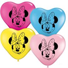 Disney Minnie Mouse Heart Shaped 6" Qualatex Latex Party Balloons