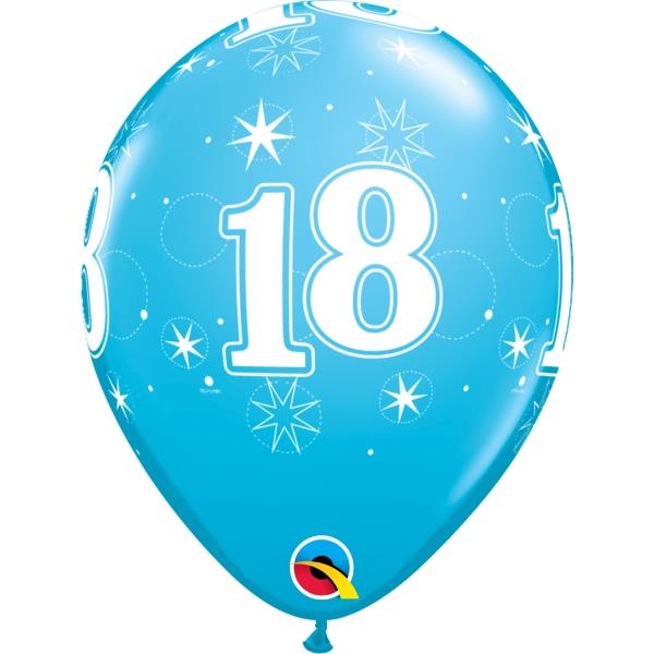 Blue Sparkle 18th Birthday 11&#34; Qualatex Latex Party Balloons