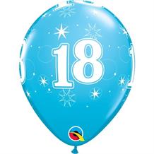 Blue Sparkle 18th Birthday 11" Qualatex Latex Party Balloons
