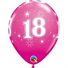 Pink Sparkle 18th Birthday 11" Qualatex Latex Party Balloons