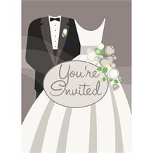 Silver Bride & Groom Wedding Invitations | Invites