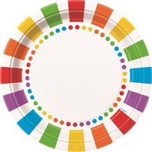 Rainbow Colourful 23cm Party Plates