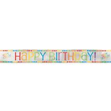 Rainbow Colourful Happy Birthday Foil Banner | Decoration