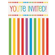 Rainbow Colourful Party Invitations | Invites