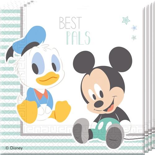 Mickey Mouse Baby Boy 33cm Party Paper Napkins | Serviettes | Tissues