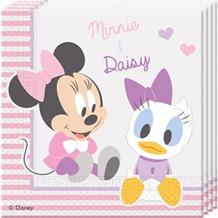 Minnie Mouse Baby Girl 33cm Party Paper Napkins | Serviettes | Tissues