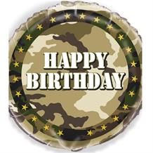 Military Camouflage Happy Birthday Foil Helium Balloon