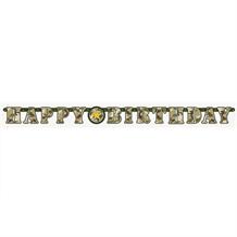 Military Camouflage Happy Birthday Paper Letter Banner
