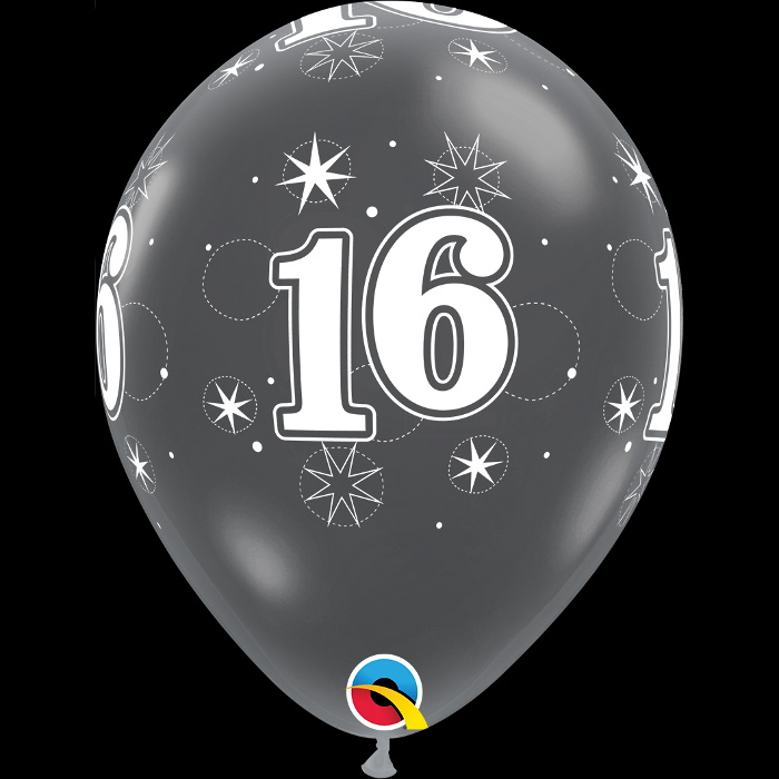 16th Birthday Sparkle Diamond Clear 11&#34; Latex Party Balloons