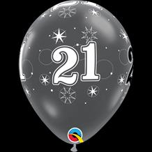 21st Birthday Sparkle Diamond Clear 11" Latex Party Balloons