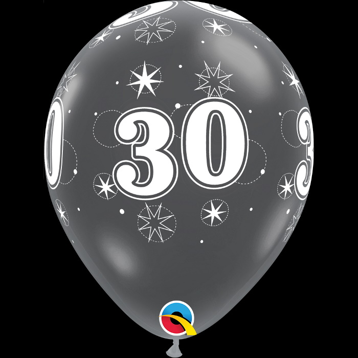 30th Birthday Sparkle Diamond Clear 11&#34; Latex Party Balloons