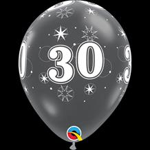 30th Birthday Sparkle Diamond Clear 11" Latex Party Balloons