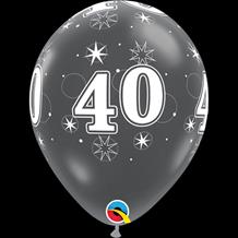 40th Birthday Sparkle Diamond Clear 11" Latex Party Balloons
