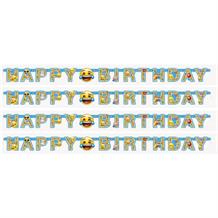 Emoji Icon Happy Birthday Paper Letter Banner