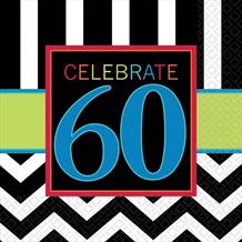 Chevron 60th Birthday Party Napkins | Serviettes