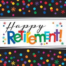 Happy Retirement Confetti Dots Party Napkins | Serviettes