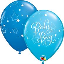 Blue Stars Baby Boy | Baby Shower 11" Qualatex Latex Party Balloons