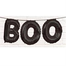 Black Boo | Halloween Party Letter Balloon Banner