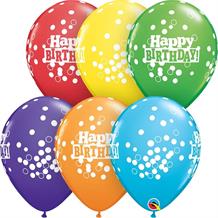 Colourful Happy Birthday Confetti Dots 11" Qualatex Latex Party Balloons