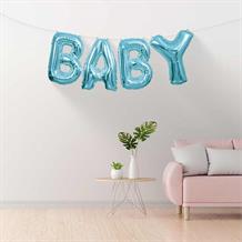Blue Baby Letter Balloon Banner