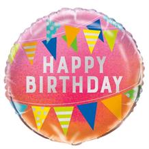Pink Ombre Happy Birthday 18" Foil | Helium Balloon