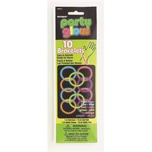 Party Glow Stick | Glow in the Dark Bracelets 10 Pack Assorted Colours