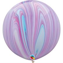 Fashion Pastel Colours SuperAgate Marble 30" Qualatex Decorator Latex Party Balloons