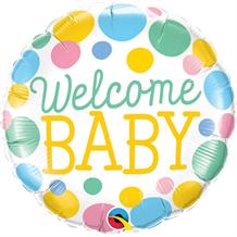 Welcome Baby Dots | Baby Shower 18" Foil | Helium Balloon
