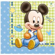 Baby Mickey Mouse Gingham Party Napkins | Serviettes