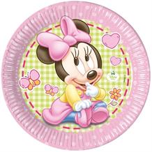 Baby Minnie Mouse Gingham 23cm Party Plates