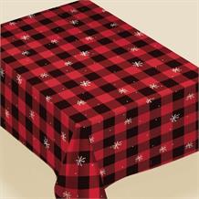 Flannel Backed | Rustic | Christmas Party Tablecover | Tablecloth