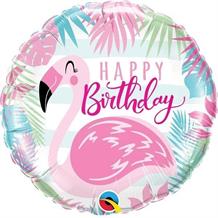 Pink Flamingo Happy Birthday 18" Foil | Helium Balloon