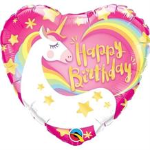 Magical Unicorn Heart Happy Birthday 18" Foil | Helium Balloon