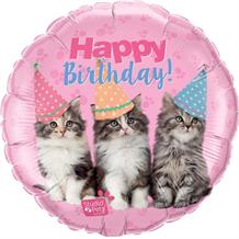 Kittens Happy Birthday 18" Foil | Helium Balloon