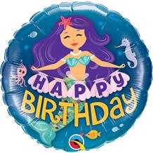 Mermaid Happy Birthday 18" Foil | Helium Balloon