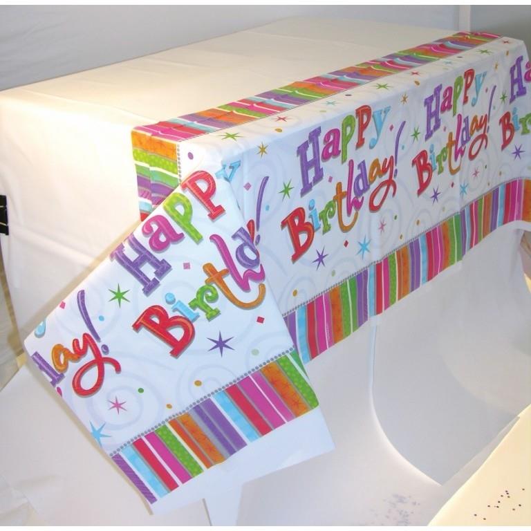 Radiant Happy Birthday Party Tablecover | Tablecloth