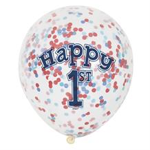 Nautical Boys 1st Birthday Party Confetti Latex Balloons | Decorations