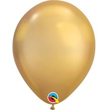 Chrome Gold 11" Qualatex Helium Quality Decorator Latex Party Balloons