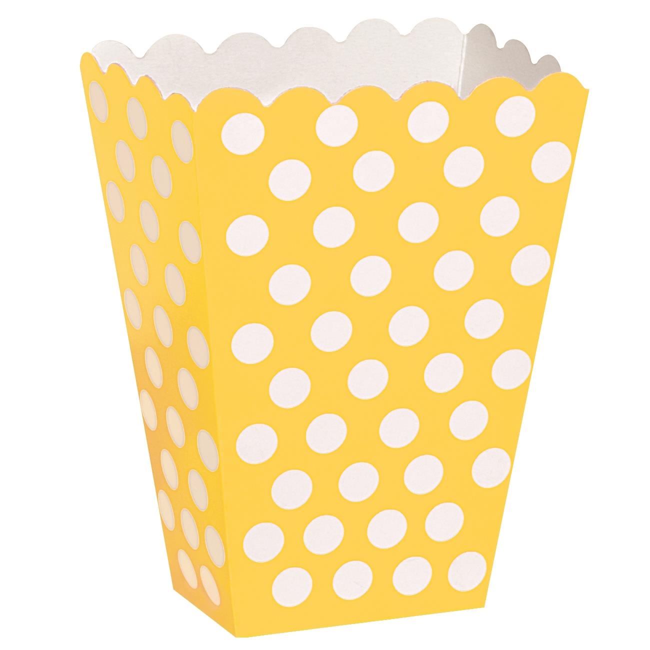 Sunflower Yellow Polka Dot Party Treat Boxes